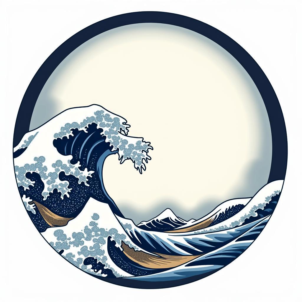 Hình xăm Enso kết hợp sóng biển Nhật Bản Hình xăm Enso kết hợp sóng biển Nhật Bản