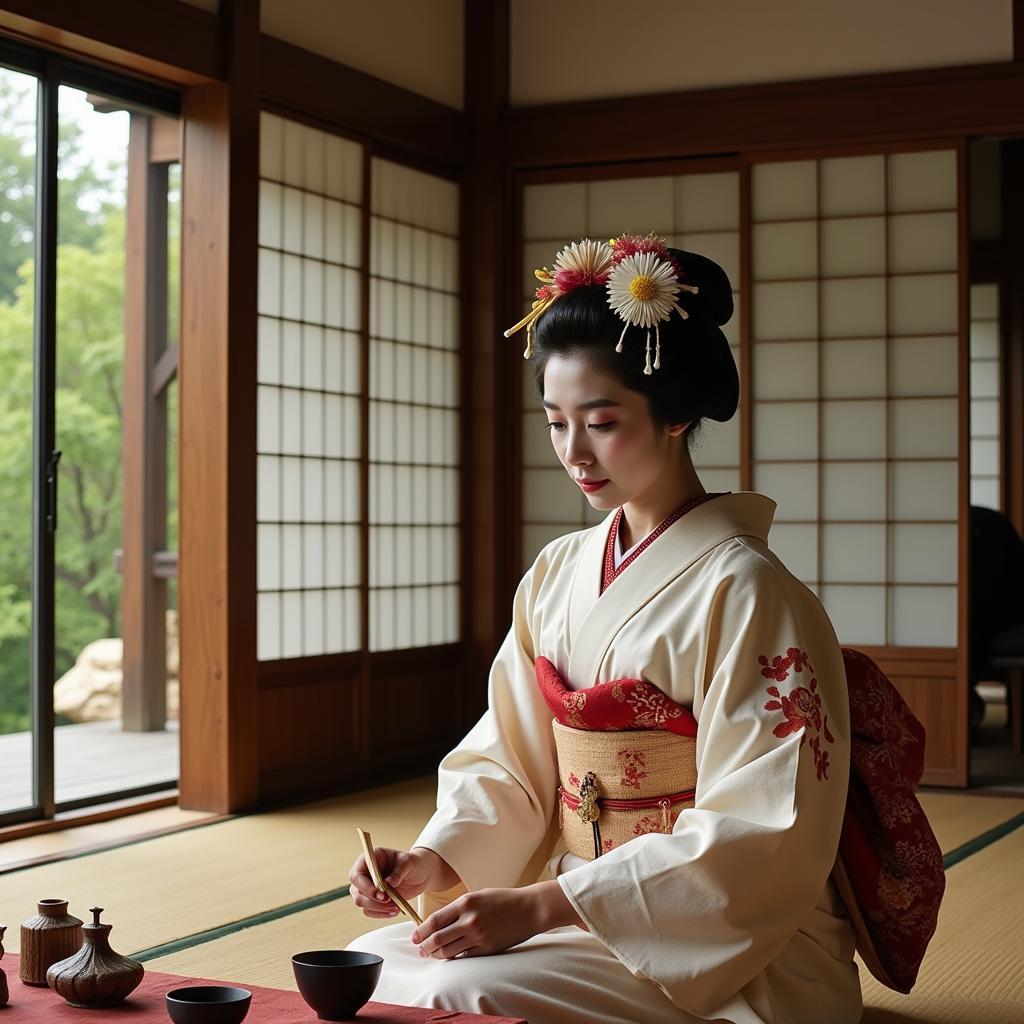 Hinh xam Geisha bieu tuong van hoa truyen thong nhat