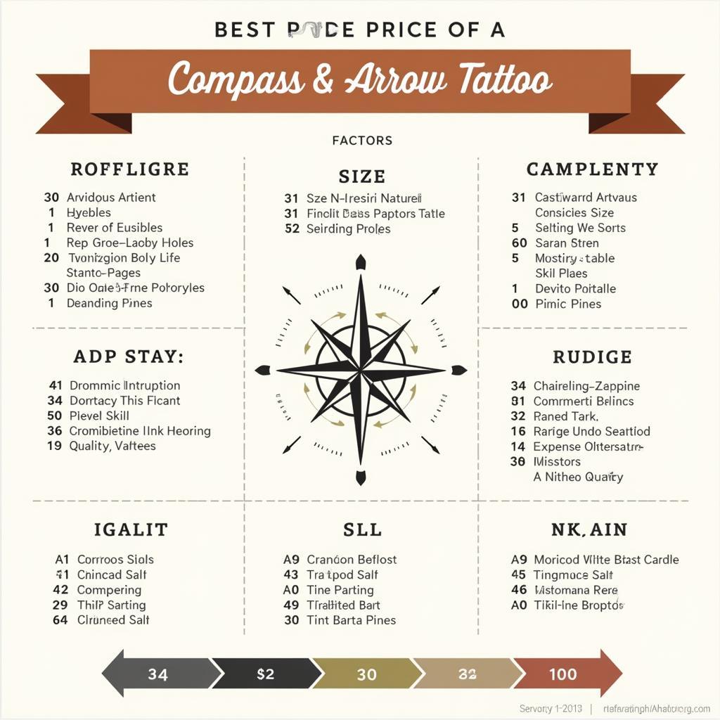Các yếu tố ảnh hưởng đến giá hình xăm mũi tên la bàn và khoảng giá tham khảo