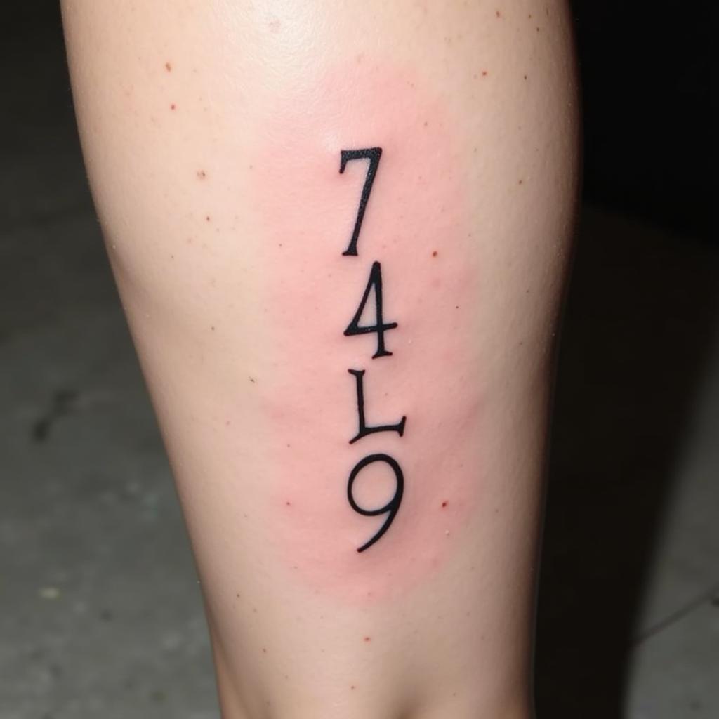 Hình xăm chữ số ngày tháng năm sinh ý nghĩa ở bắp chân nam giới