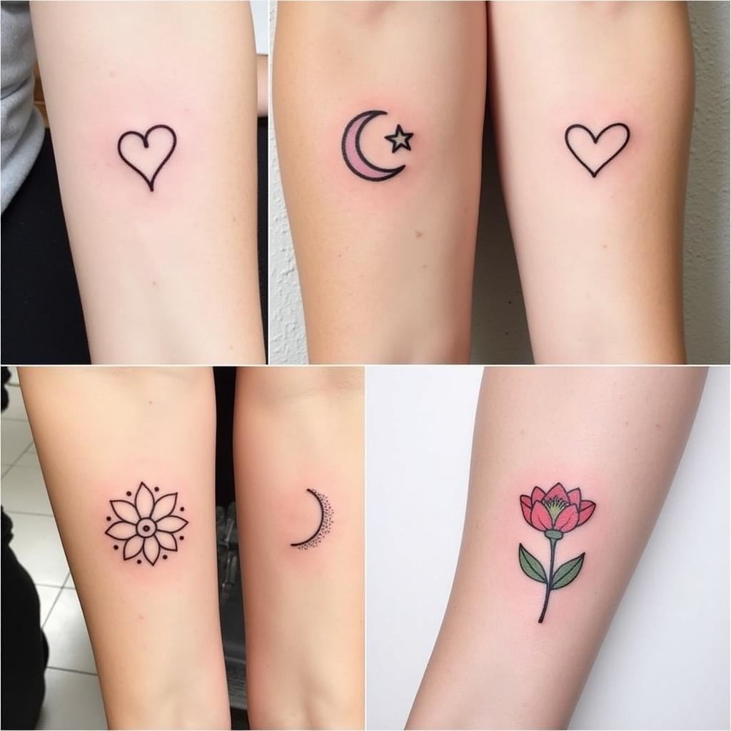 Hinh xam bap tay don gian bieu tuong trai tim