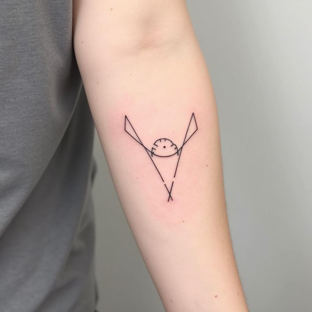 Hinh xam bap tay minimalist silhouette don gian