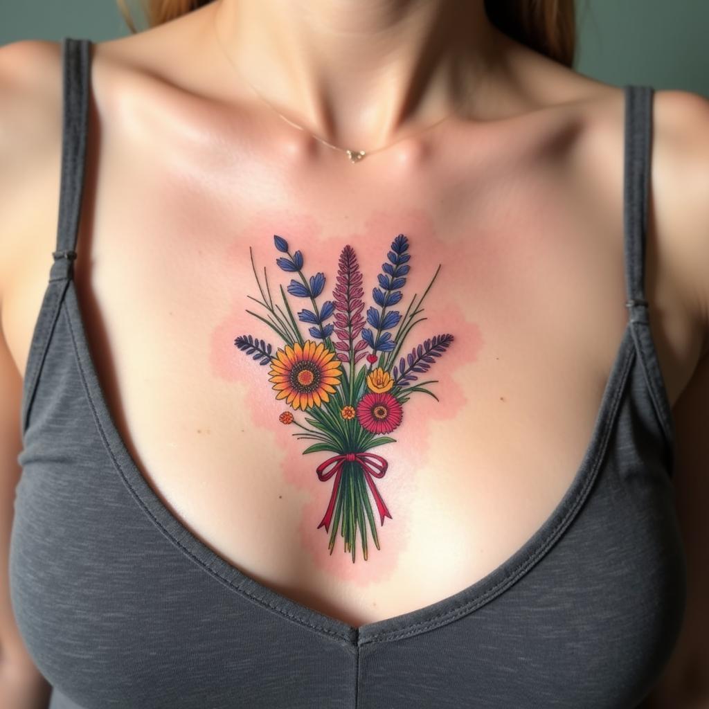 hinh-xam-bo-hoa-dai-nguc-tu-nhien-67be93 Hình xăm bó hoa dại tự do trên ngực mang vẻ đẹp tự nhiên