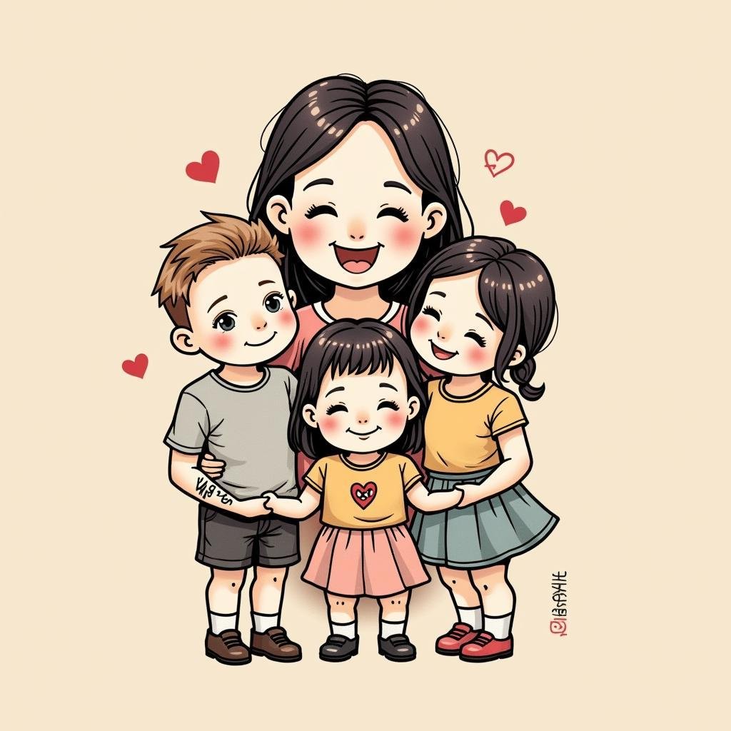 hinh xam bon me con bieu tuong tinh mau tu 67bb63 1