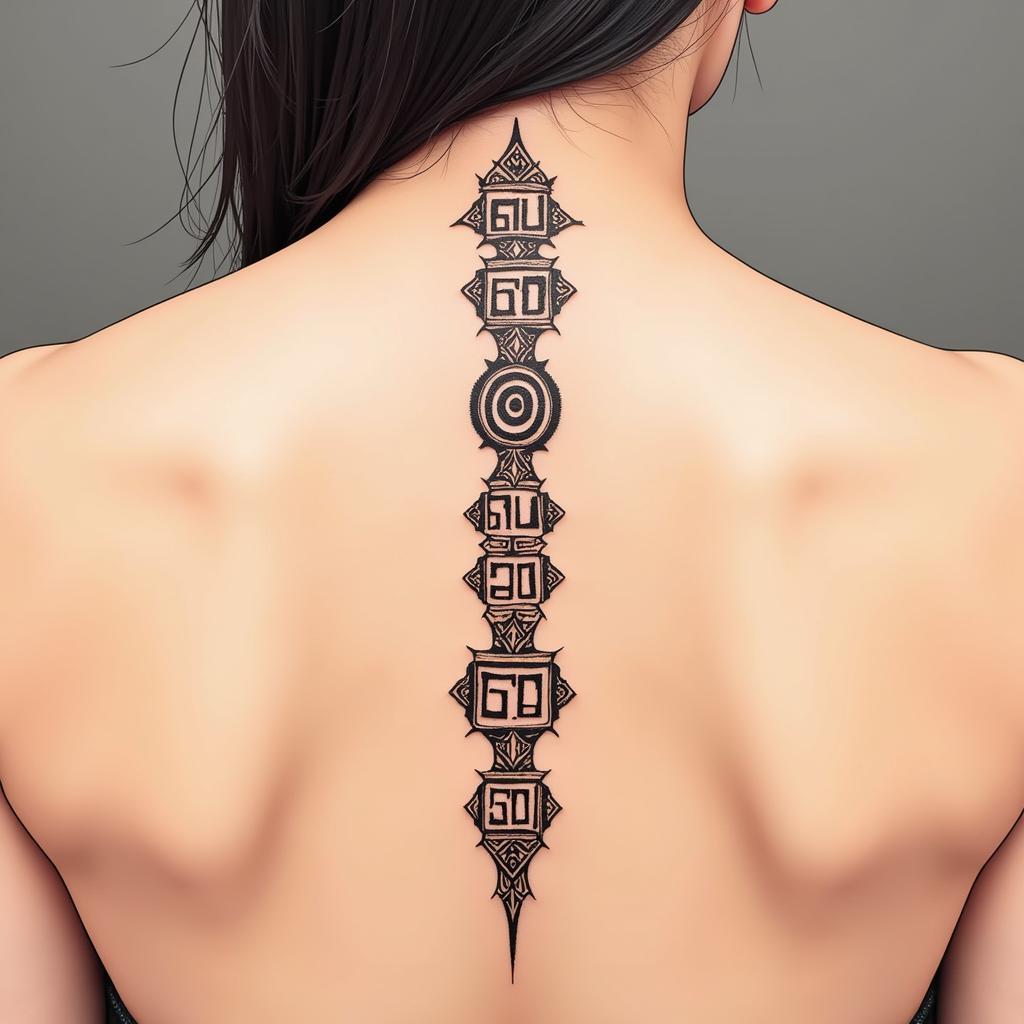 Hình xăm bùa Thái Hah Taew (Năm Dòng) trên tay mang ý nghĩa chúc phúc toàn diện