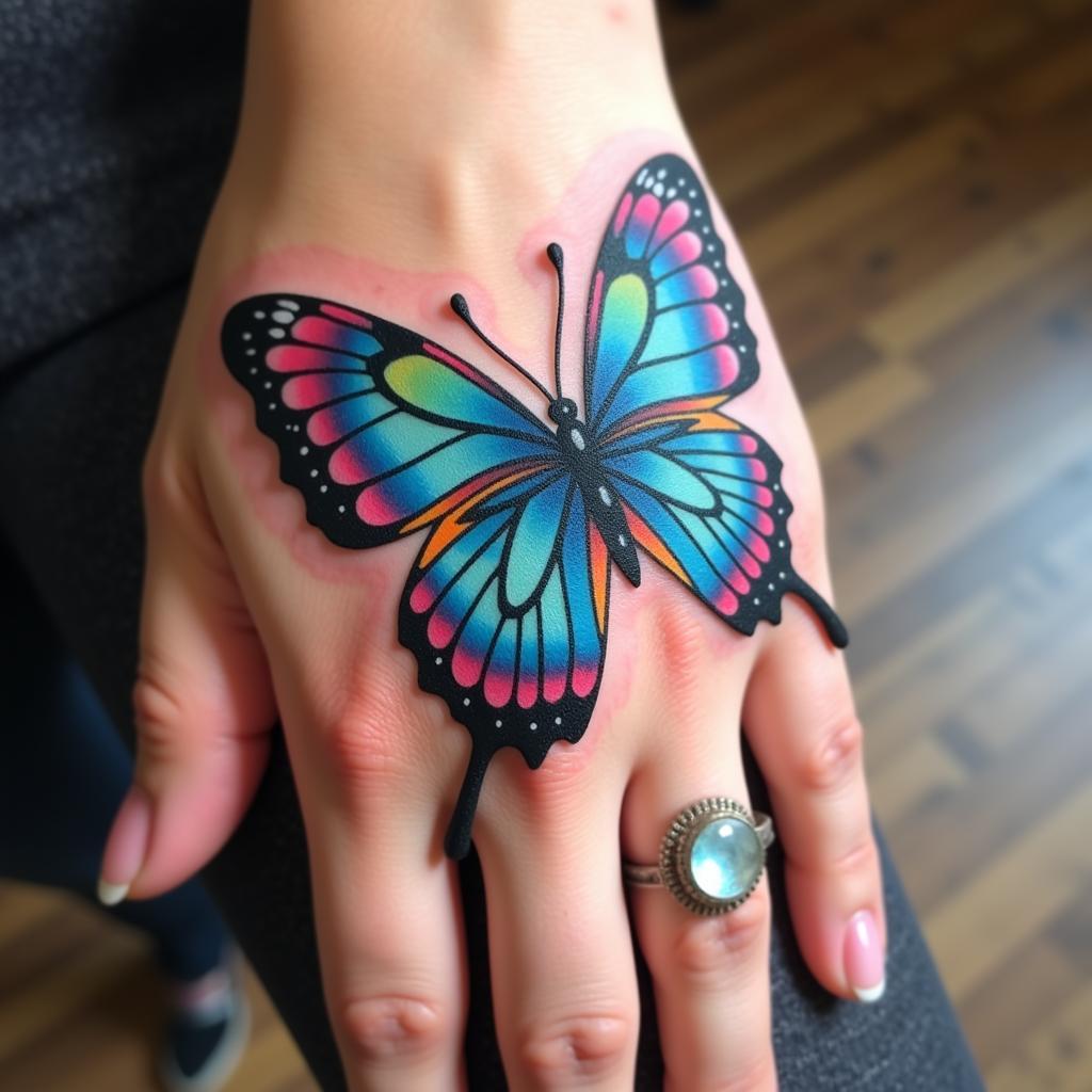 Hinh-xam-con-buom-ban-tay-nu-voi-mau-sac-tươi-sang-va-hoa-van-tinh-te