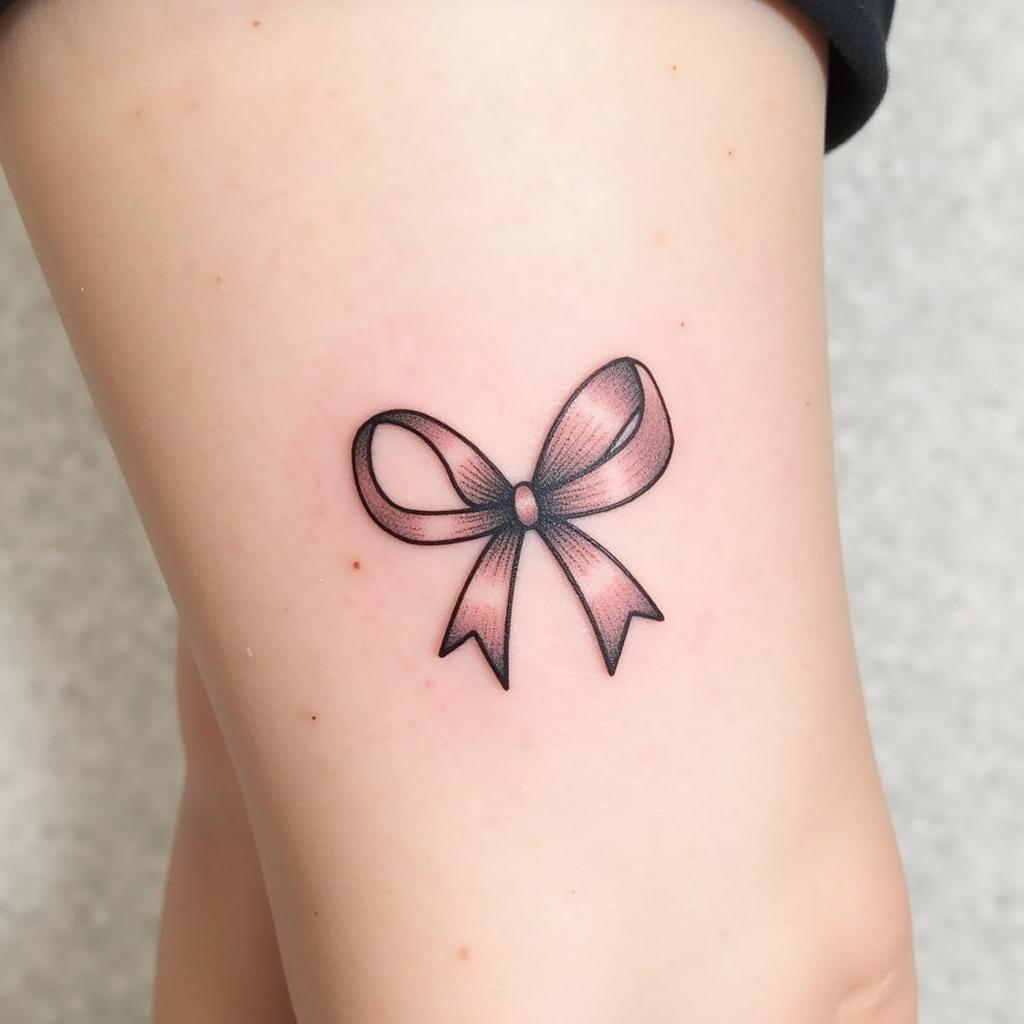 Hình xăm cái nơ nữ tính duyên dáng