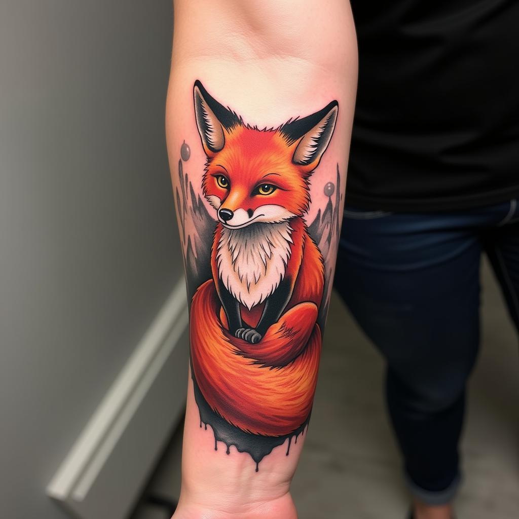 Hình xăm cáo 9 đuôi biểu tượng nghệ thuật được yêu thích trong giới xăm hình