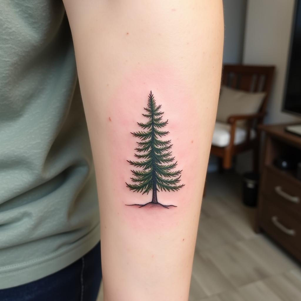 hinh-xam-cay-thong-ky-niem-ca-nhan-67bed7 Hình xăm cây thông đơn giản mang ý nghĩa kỷ niệm cá nhân về thiên nhiên và trưởng thành