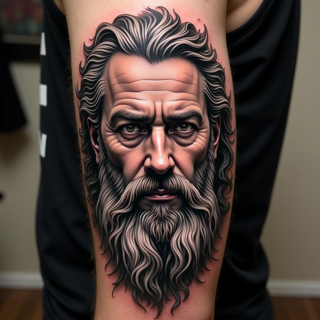 hinh xam chan dung poseidon phong cach realistic 67bfbb 1