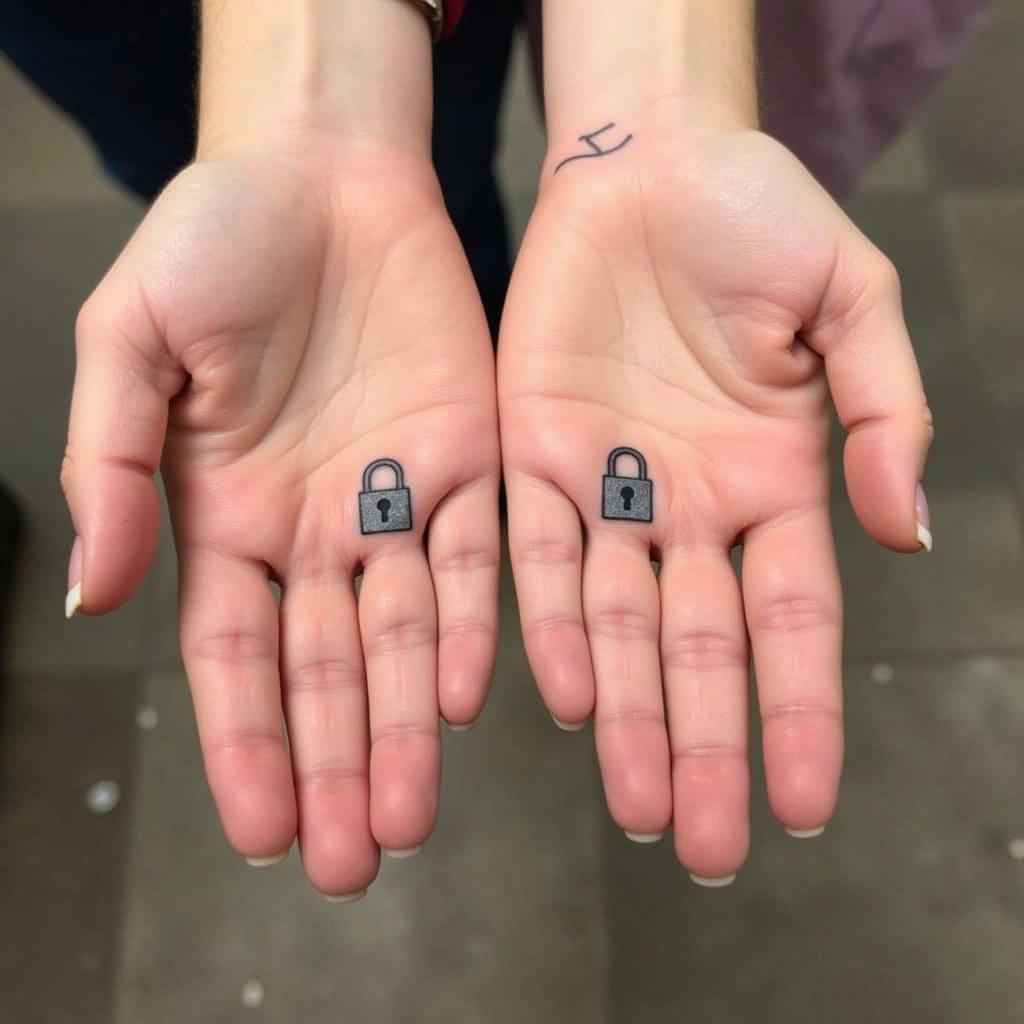 hinh-xam-chia-khoa-o-khoa-doi-67bfb2 Hinh xam doi chia khoa va o khoa tren ngon tay bieu tuong cho tin tuong va trao gui trai tim