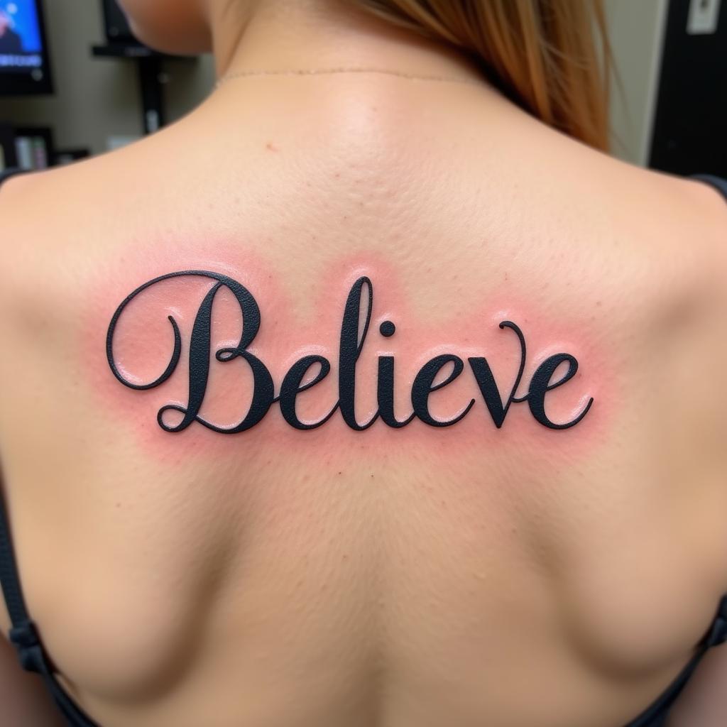 Hình xăm chữ Believe ý nghĩa niềm tin