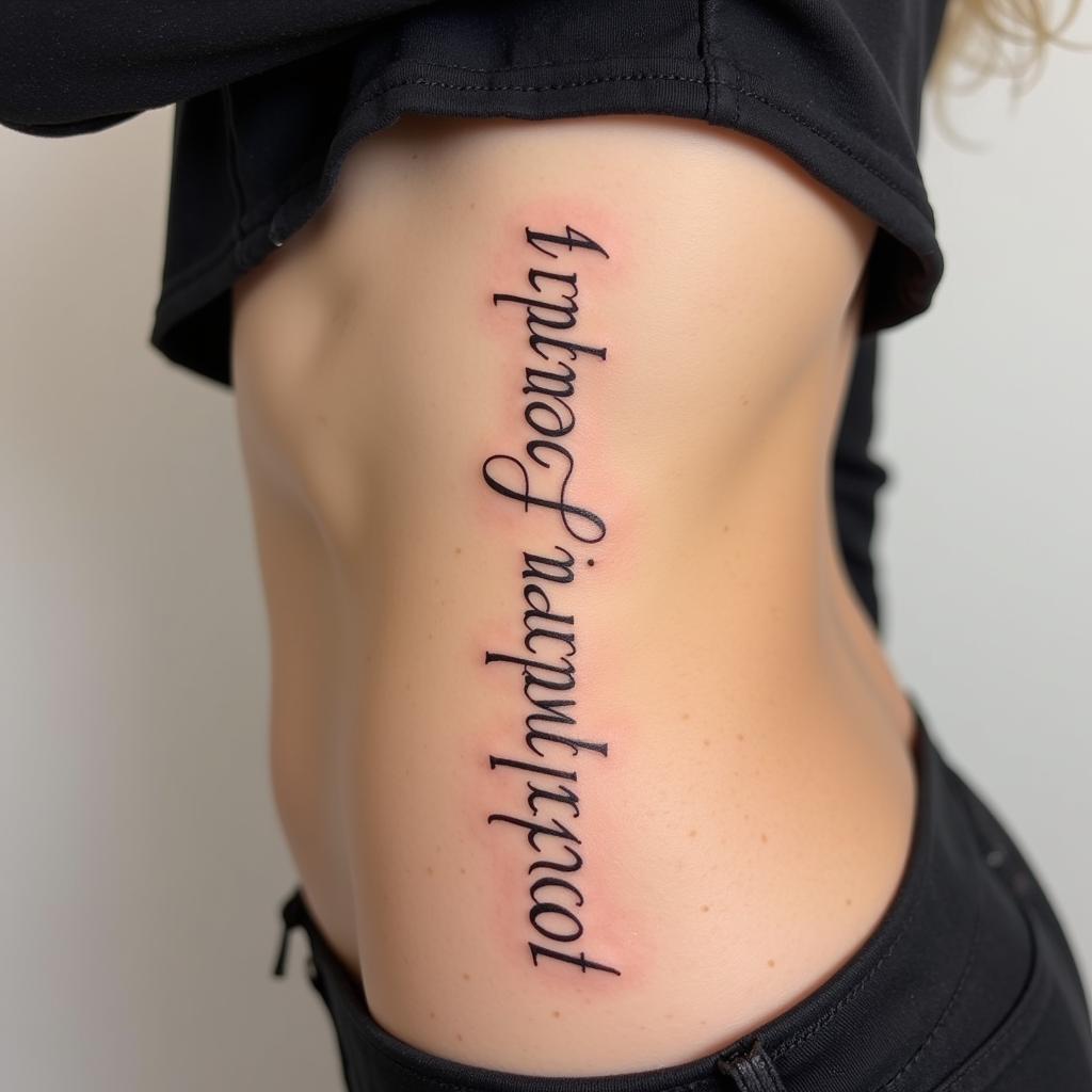 Hình xăm chữ ở mạn sườn nữ đẹp và ý nghĩa