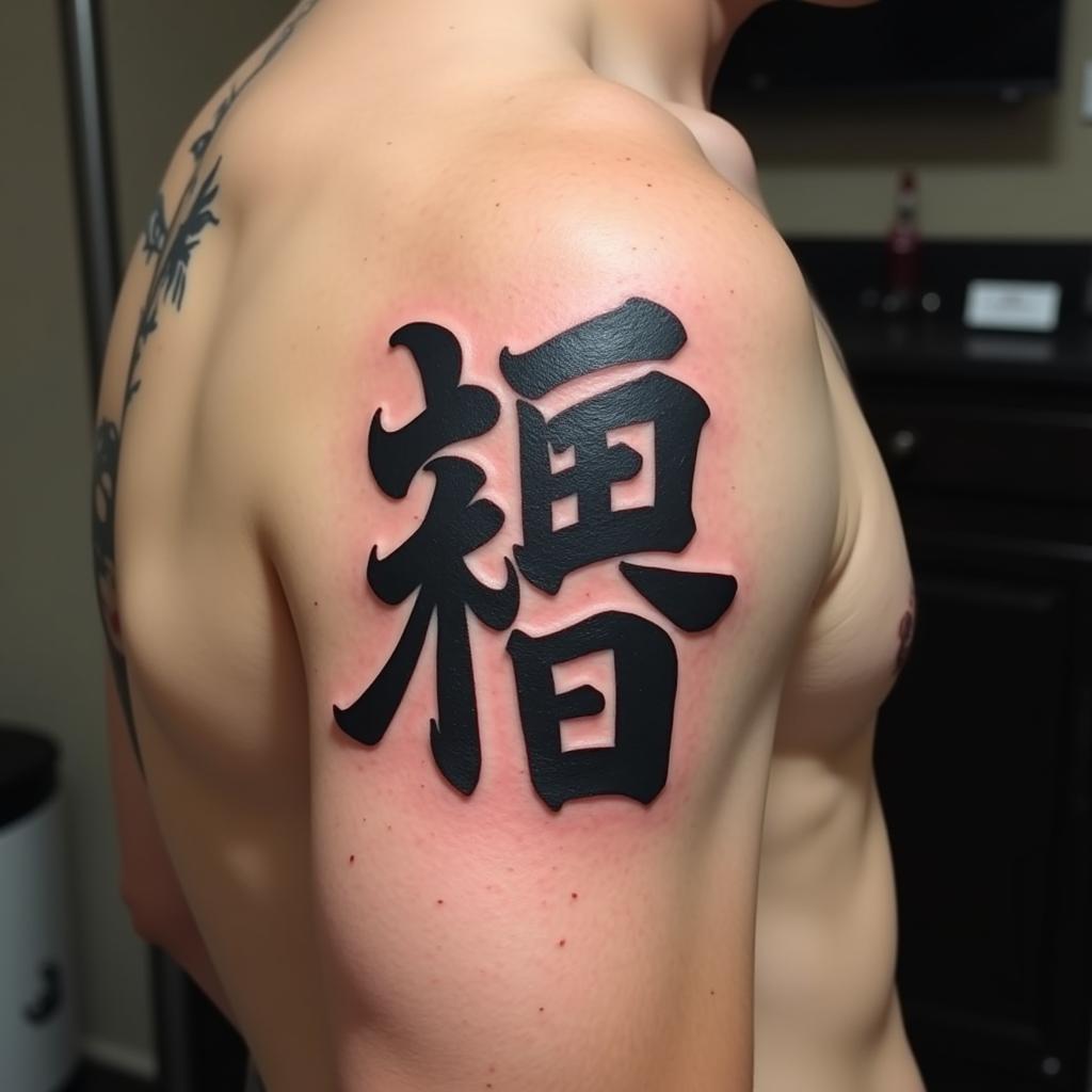 Hình xăm chữ Nghĩa mạnh mẽ tượng trưng cho sự công bằng và tinh thần chính trực