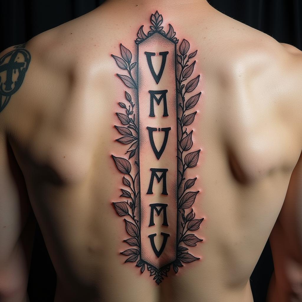 hinh-xam-chu-ogham-tren-da-67bfcd Hình xăm chữ Ogham khắc trên da với hoa văn cây cỏ