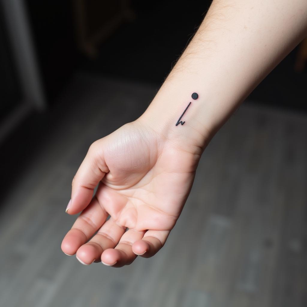 Hình xăm cổ tay nam nhỏ nhắn, thiết kế đơn giản nhưng tinh tế và đầy ý nghĩa