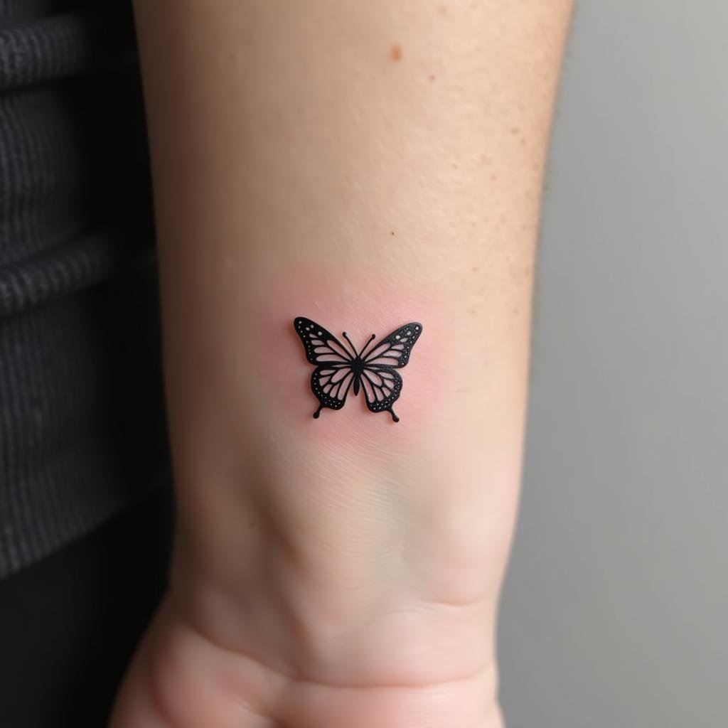Hình xăm bướm mini ở tay ý nghĩa và những thiết kế độc đáo nhất 2 hinh xam con buom mini bieu tuong su bien doi 67ba08 1