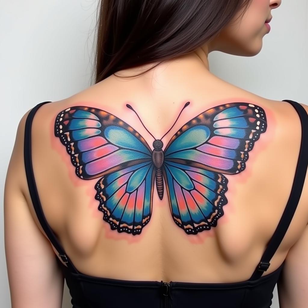 hinh-xam-con-buom-vai-nu-ca-tinh-67bf03 Hình xăm con bướm nghệ thuật trên vai nữ, thể hiện sự biến đổi và vẻ đẹp ẩn giấu
