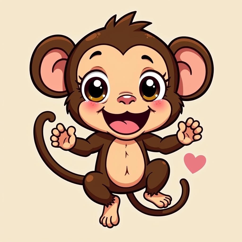 Hình xăm khỉ hoạt hình, biểu tượng của sự trẻ trung, vui nhộn và năng động