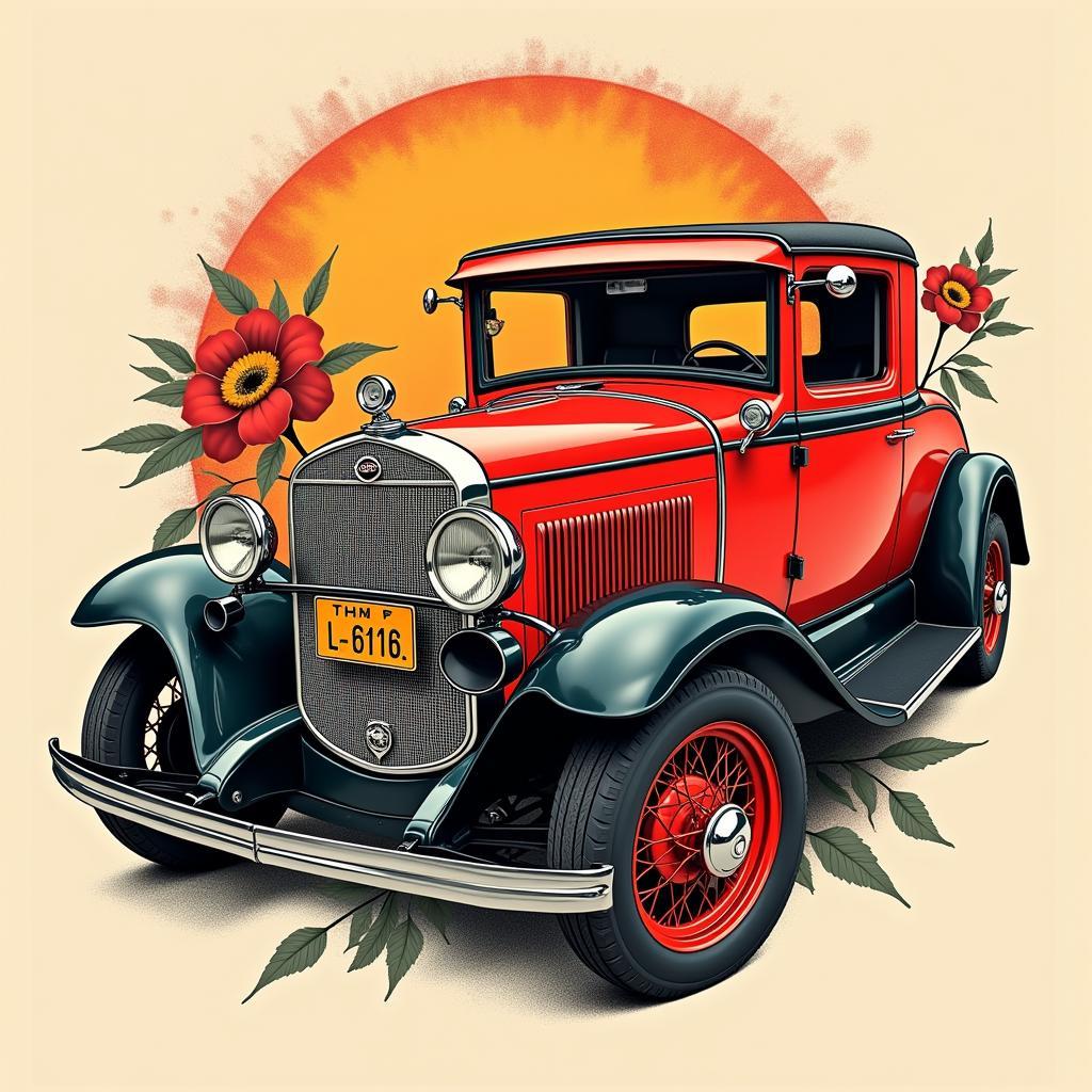 hinh-xam-con-xe-truyen-thong-old-school-67c025 Hình xăm con xe phong cách truyền thống old school, cổ điển, mạnh mẽ và bền màu