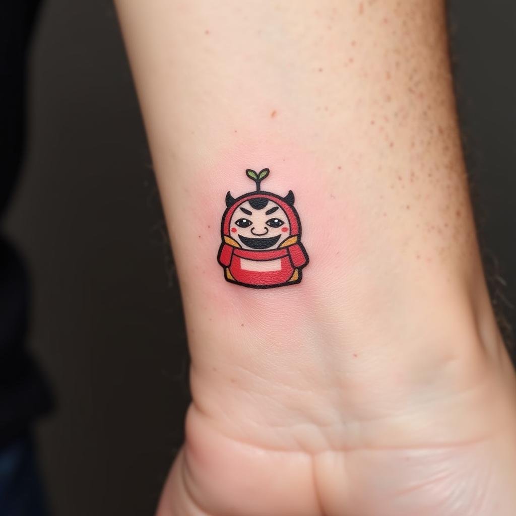 Hình xăm Daruma mini ý nghĩa độc đáo và gợi ý vị trí xăm đẹp 2 hinh xam daruma mini de thuong phong cach nhat ban 67bd32 1