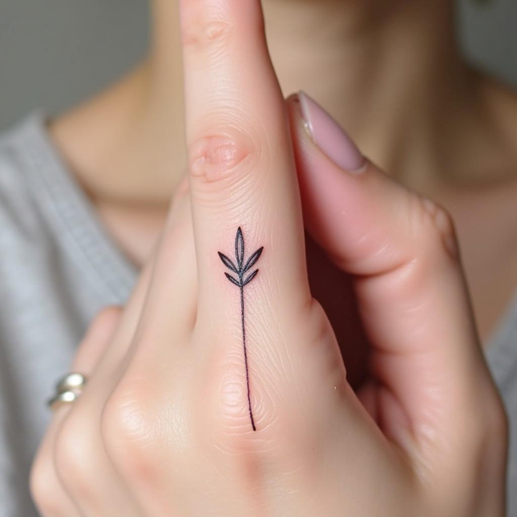 Hình xăm đường thẳng mảnh trên ngón tay, thể hiện sự cam kết và cá tính độc đáo