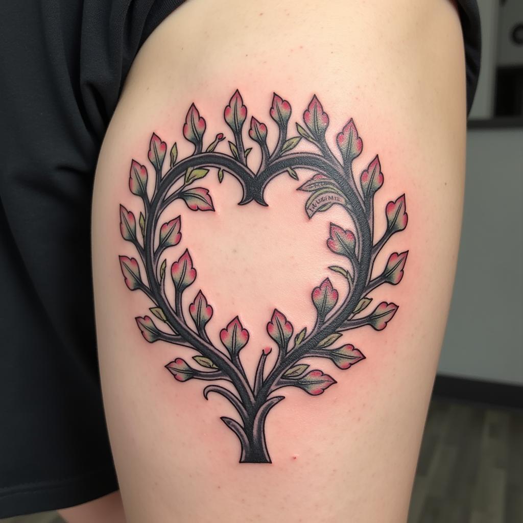 Hình xăm gia đình biểu tượng sự gắn bó vĩnh cửu như dây leo quấn quýt