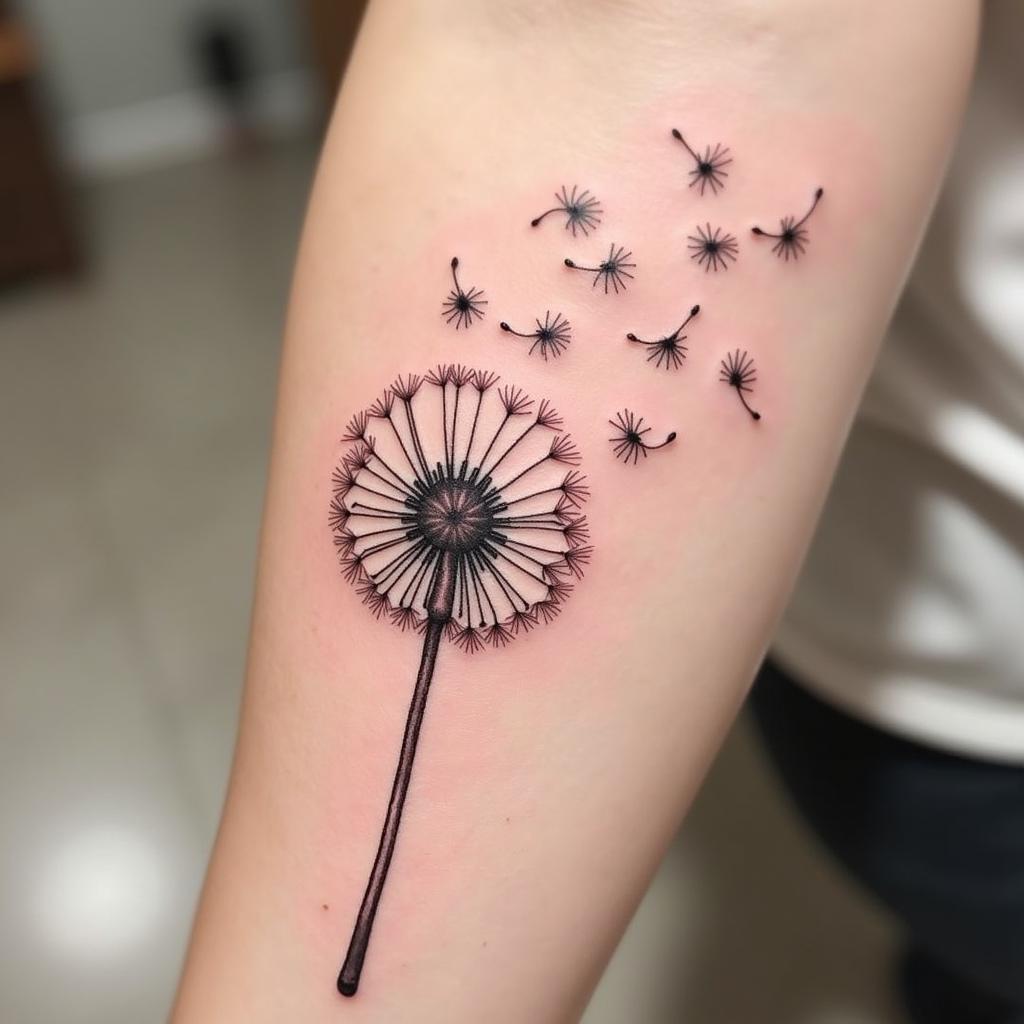 Hinh xam hoa bo cong anh voi canh bay bieu tuong tu do va uoc mo