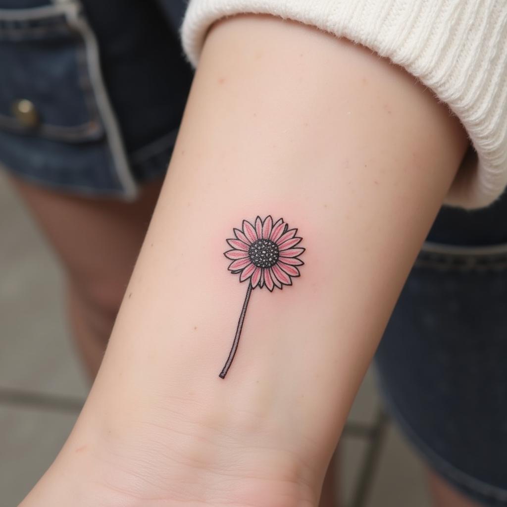 Hinh xam hoa cuc nho tren co tay the hien su tinh te thanh lich