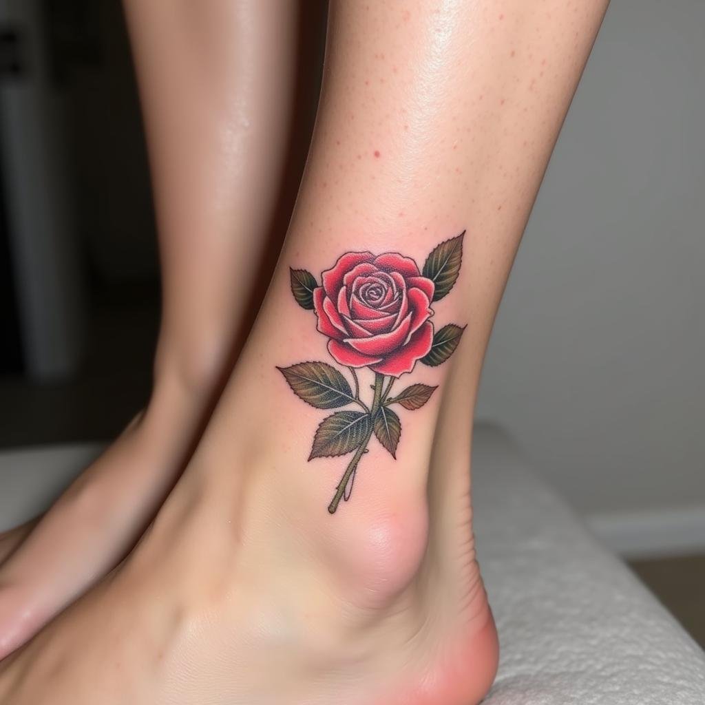 Top hình xăm cổ chân nữ đẹp ý nghĩa và lưu ý không thể bỏ qua 2 hinh xam hoa hong co chan nu dep nu tinh 67bd0b 1