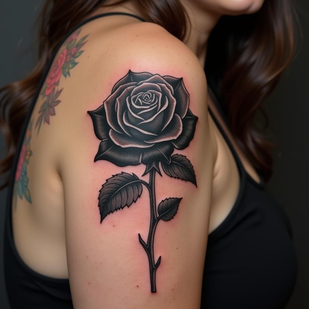 hinh xam hoa hong den nu dep 67c018 1