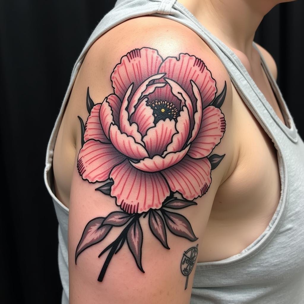 hinh xam hoa mau don duong net dam ro rang irezumi 67bf87 1