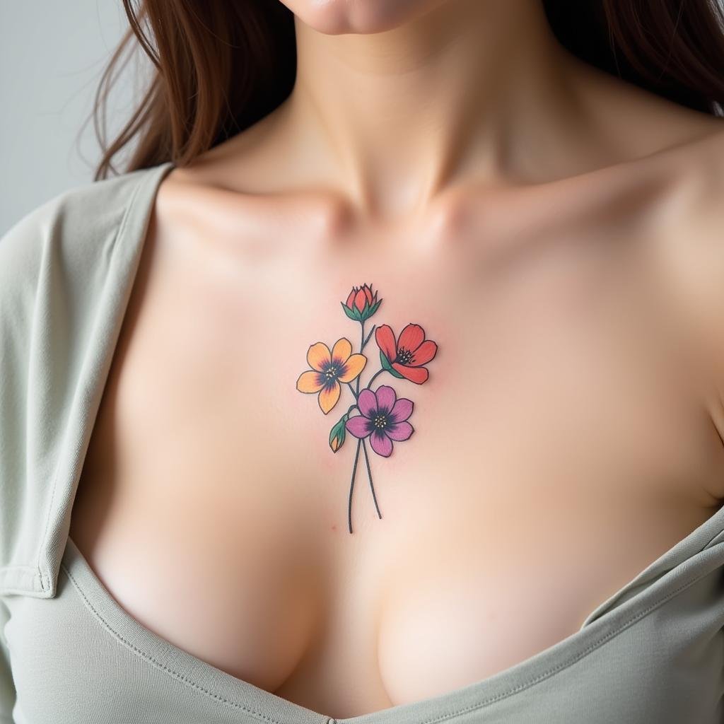 Thiết kế hoa quyến rũ: Hình xăm ngực nữ đầy ý nghĩa 2 hinh xam hoa nguc nu dep quy ru 67be90 1