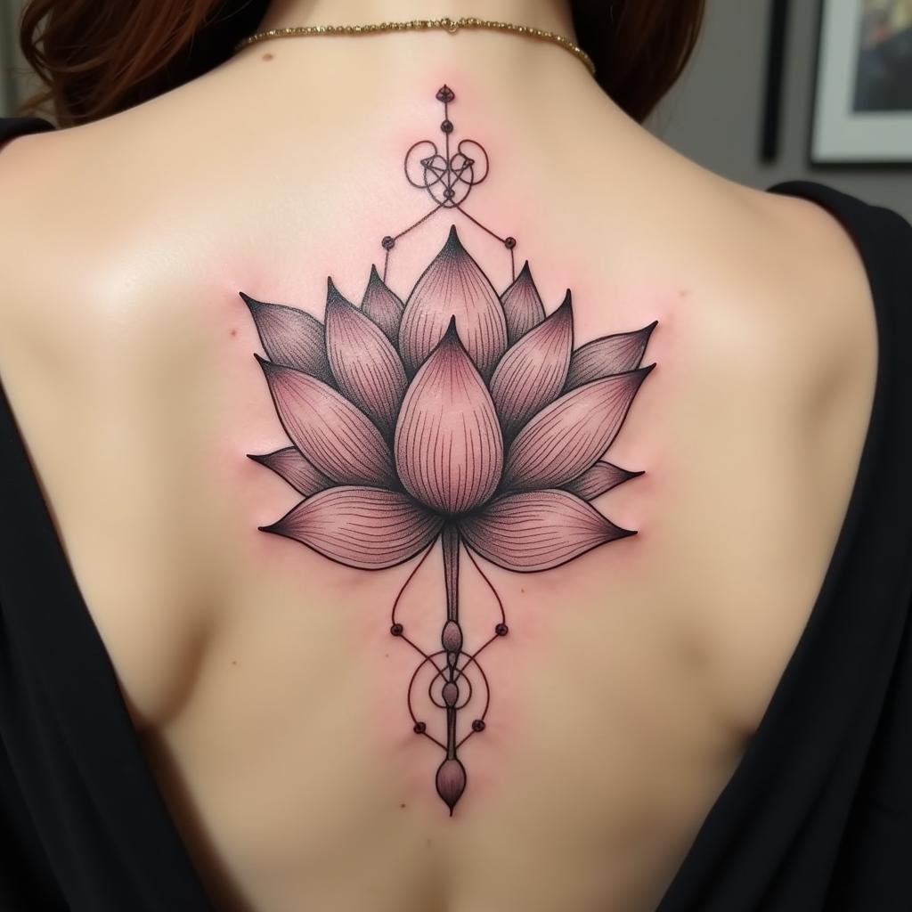 Hình Xăm Bùa Thái Ý Nghĩa Giải Mã Sức Mạnh Tâm Linh Phong Thủy 4 hinh xam hoa sen sak yant thanh thien 67bd01 1