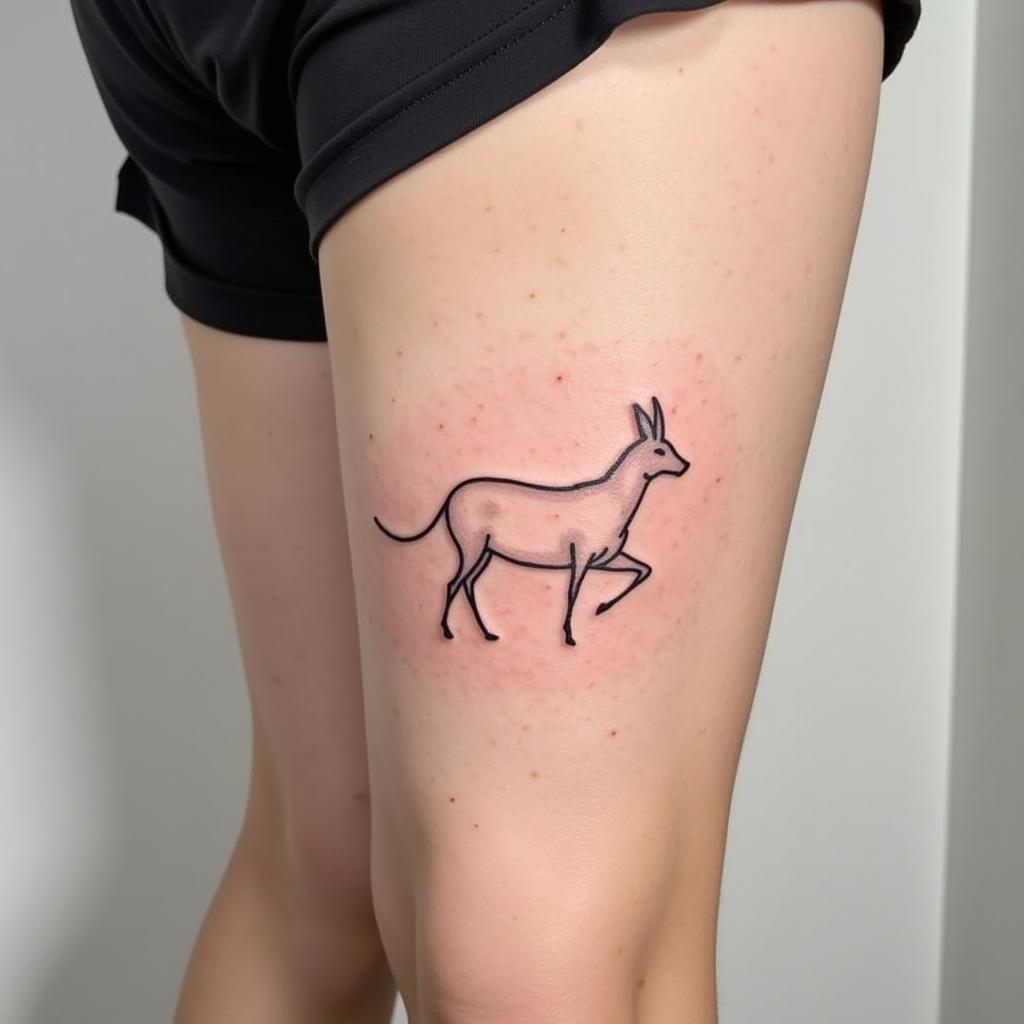 Hình xăm hoa văn động vật biểu tượng cho sức mạnh và lòng dũng cảm, phong cách tối giản