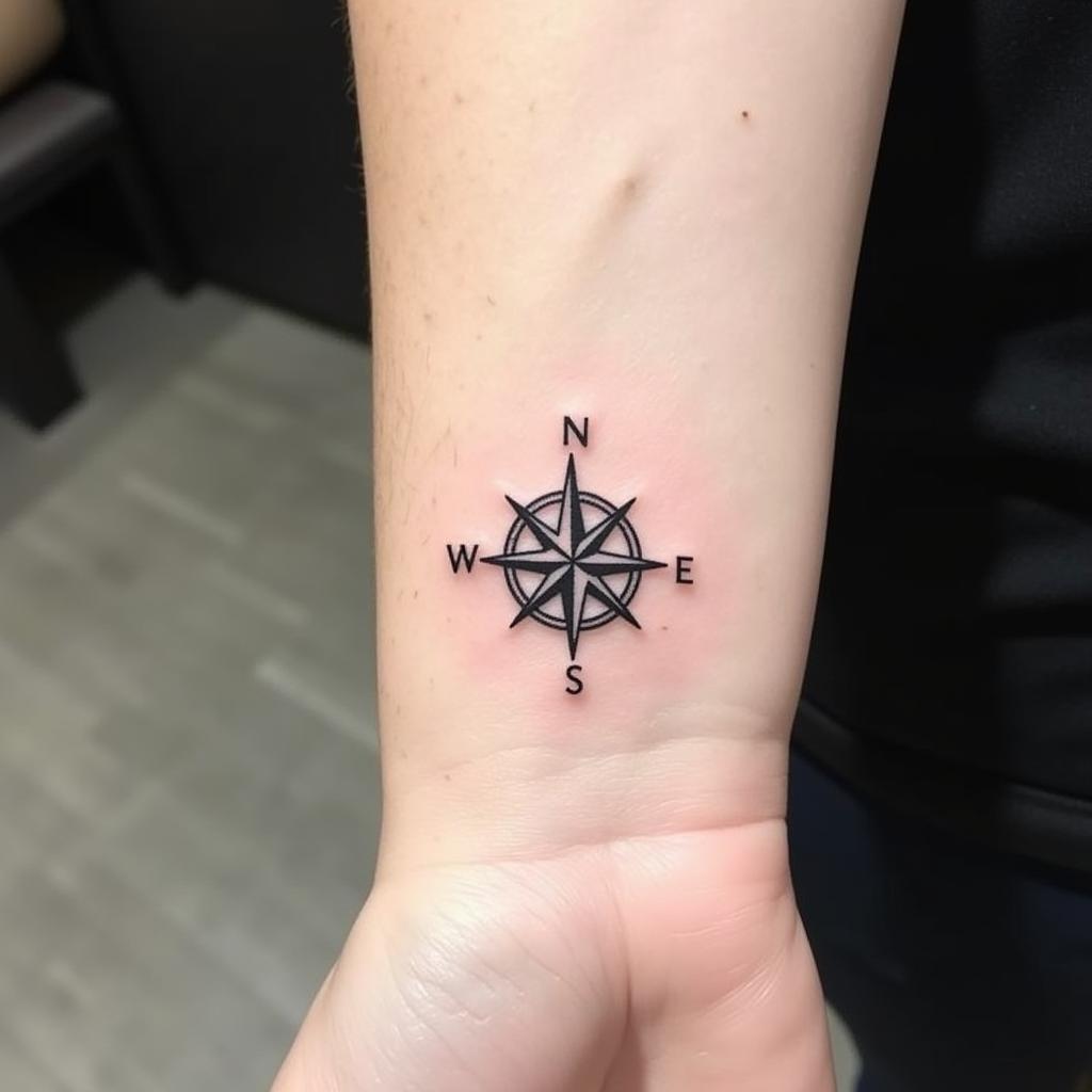 Hinh xam kim chi nam nho nhan o co tay voi thiet ke don gian