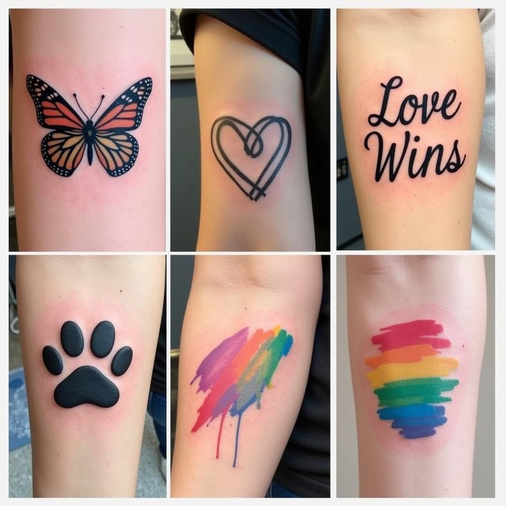 Hình xăm LGBT nữ với nhiều biểu tượng tùy chọn cá tính