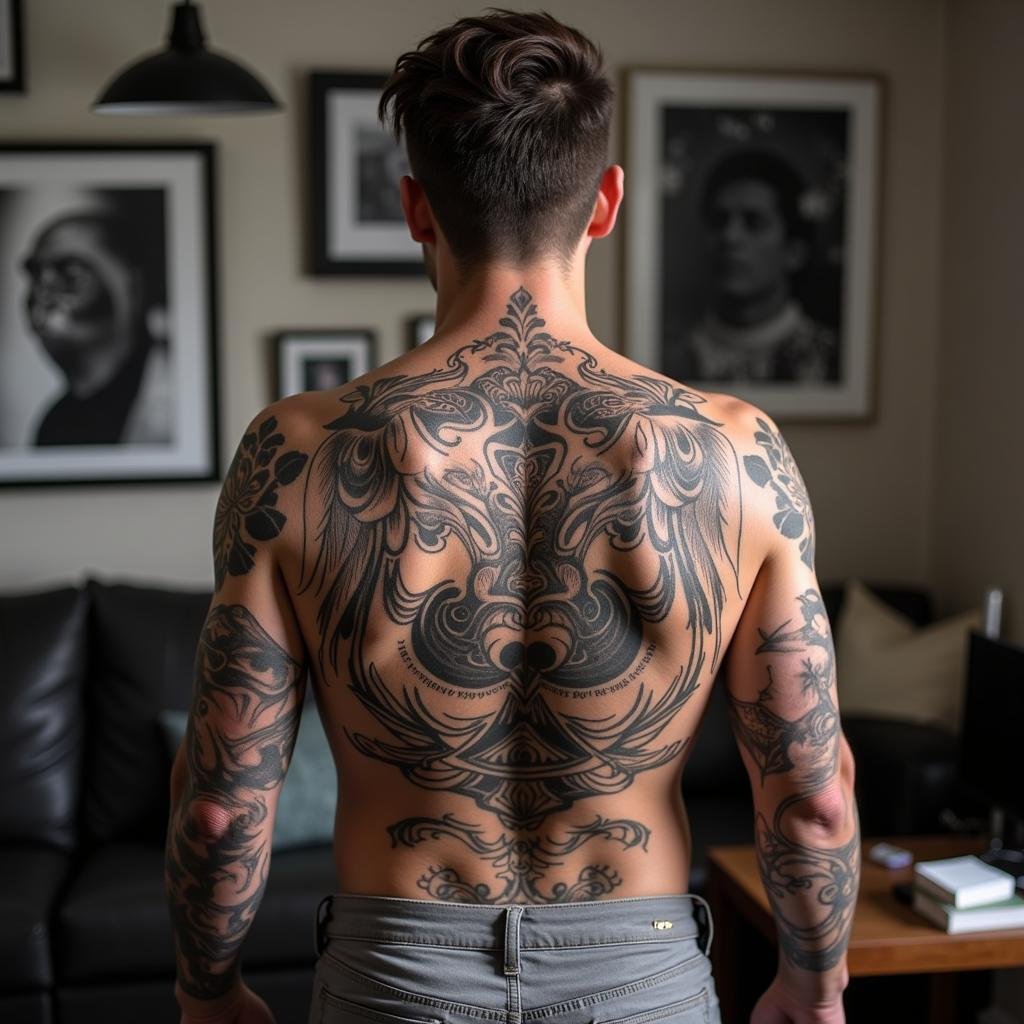 Hình Xăm Sau Lưng Nam Mạnh Mẽ: Tuyển Tập Mẫu Đẹp & Ý Nghĩa Độc Đáo 8 hinh xam lung dep nam ca tinh 67bf05 1