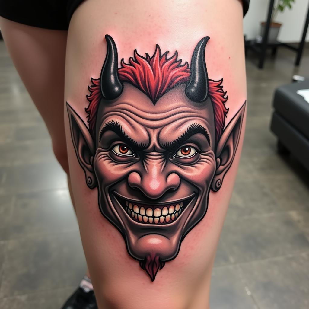 Hinh xam mat quy voi bieu cam hai huoc doc dao thu hut