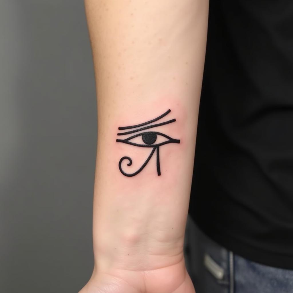 Hình xăm Mắt Thần Ra phong cách tối giản Minimalism, đường nét cơ bản và tinh tế