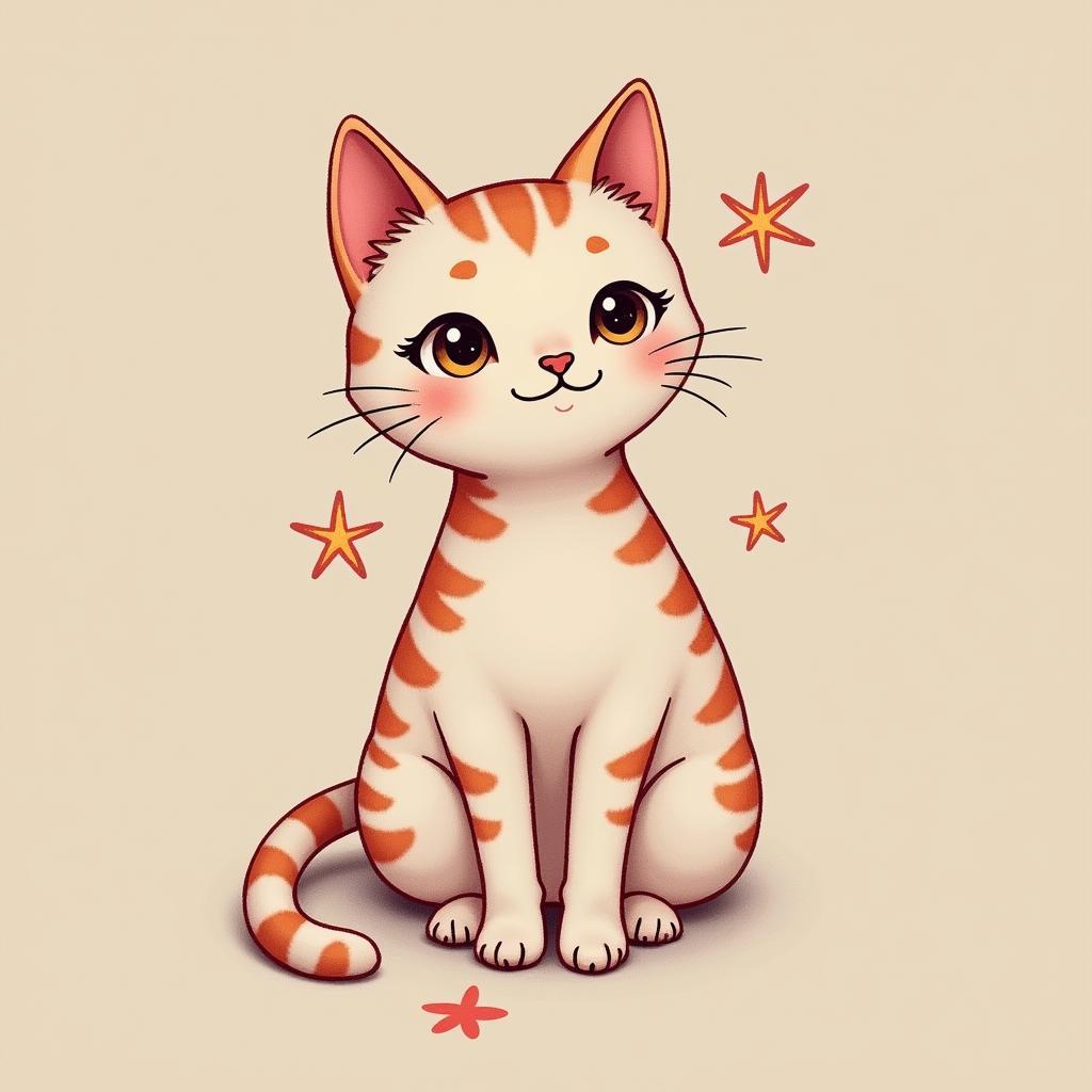 Hinh xam meo may man tuoi Tuat hop nhat nhi hop phong thuy