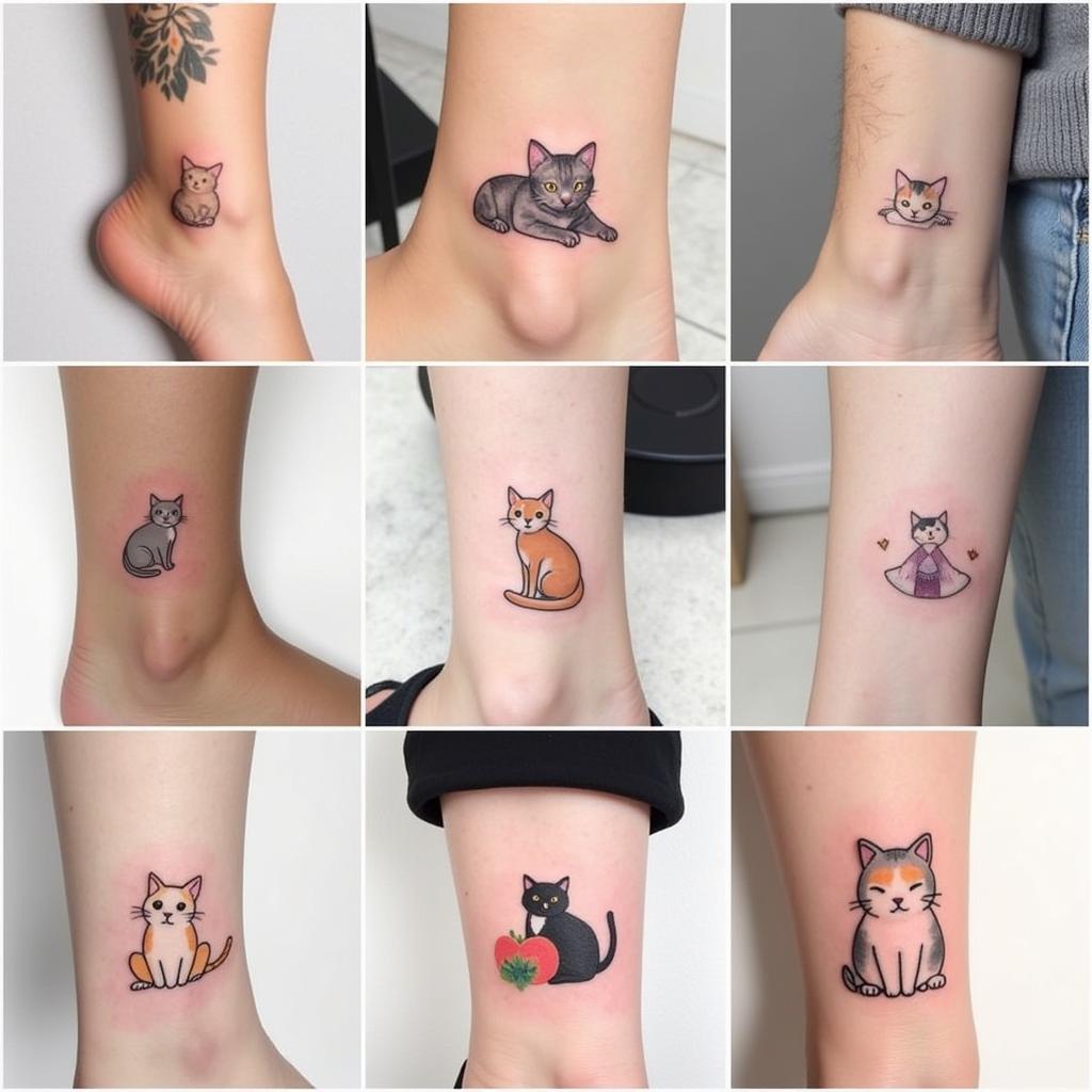 Hinh xăm mèo mini đa dạng phong cách độc đáo và tinh tế