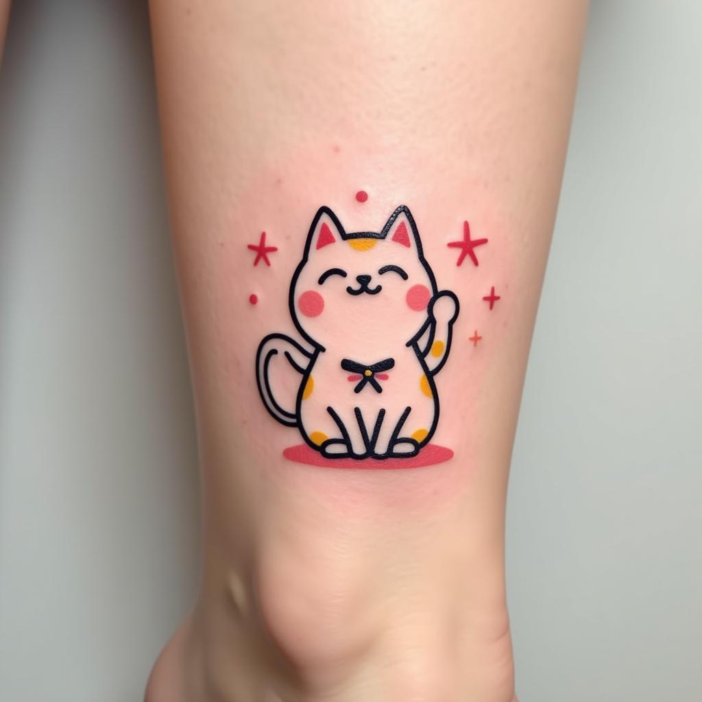 hinh-xam-meo-than-tai-phong-cach-kawaii-nho-nhan-de-thuong-67bf69 Hình xăm mèo thần tài phong cách Kawaii nhỏ nhắn, dễ thương với màu sắc pastel ngọt ngào