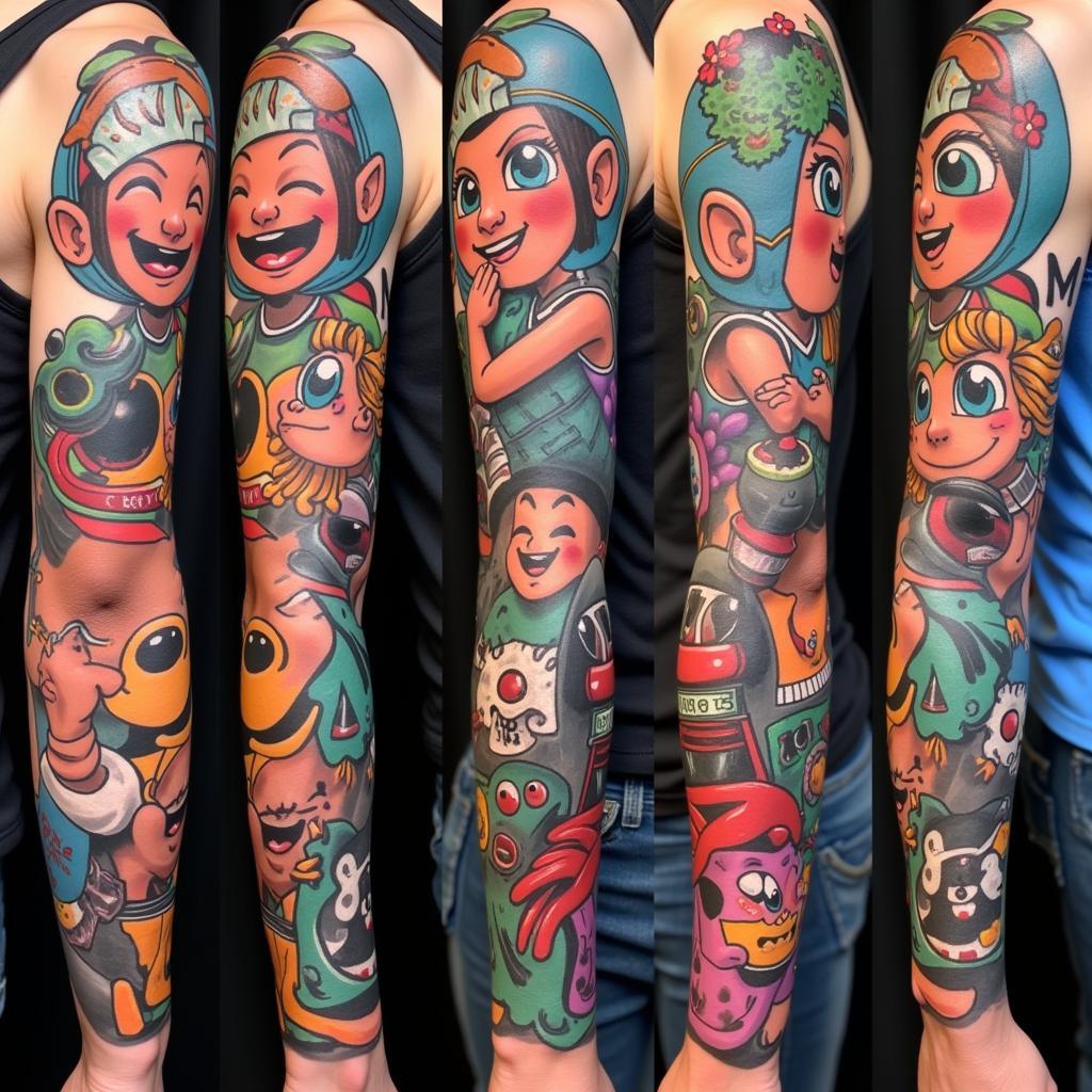 hinh-xam-new-school-truong-phai-moi-sang-tao-67bf0b Hình xăm New School trường phái mới sáng tạo màu sắc sặc sỡ phong cách hoạt hình