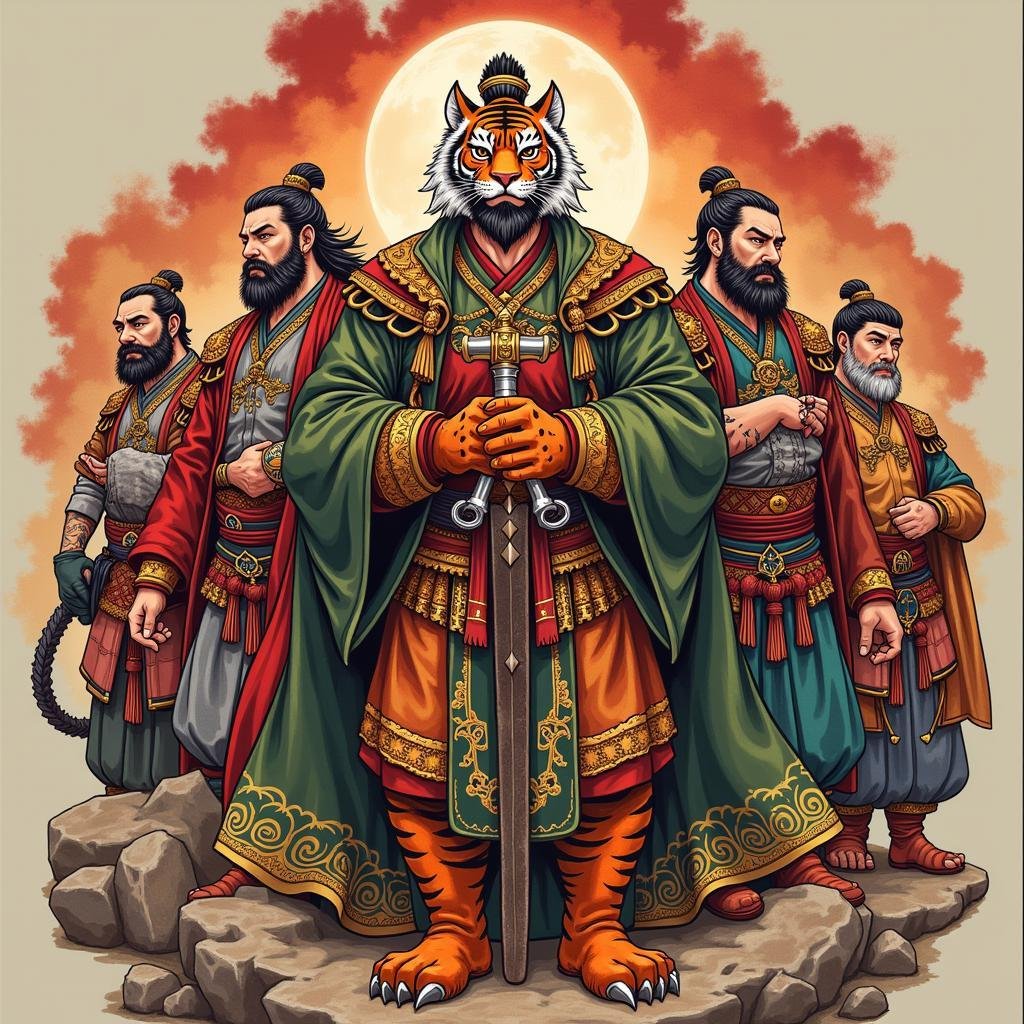 Xăm Ngũ Hổ Tướng: Ý Nghĩa Phong Thủy Và Những Điều Bạn Cần Biết 2 hinh xam ngu ho tuong tap hop 67b915 1