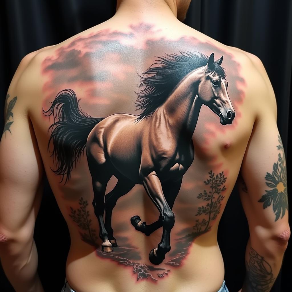 hinh-xam-ngua-o-lung-nam-67bf76 Hình xăm ngựa lớn ở lưng cho nam với thiết kế phức tạp và chi tiết