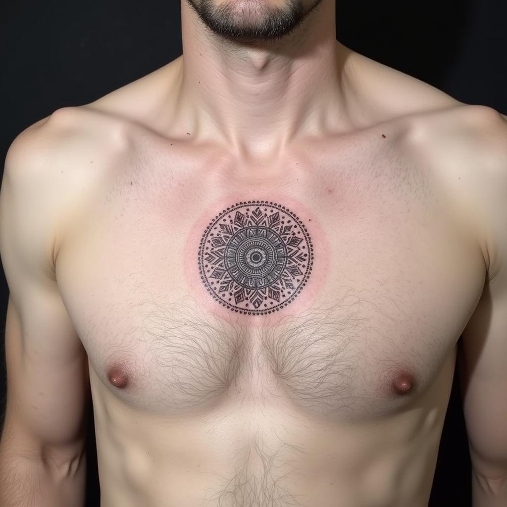 Hình Xăm Ngực Nam Nhỏ Độc Đáo Ý Nghĩa Cho Phái Mạnh 2 hinh xam nguc nam nho mandala dotwork 67bd23 1