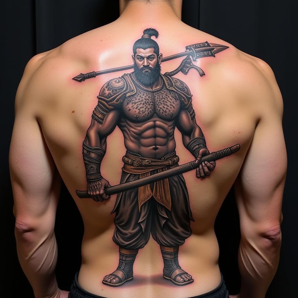 Nhị Lang Thần Full Lưng: Ý Nghĩa Sâu Sắc, Vị Trí Đắc Địa & Mẫu Độc Đáo Nhất 2 hinh xam nhi lang than full lung the hien suc manh dung cam 67bf2c 1