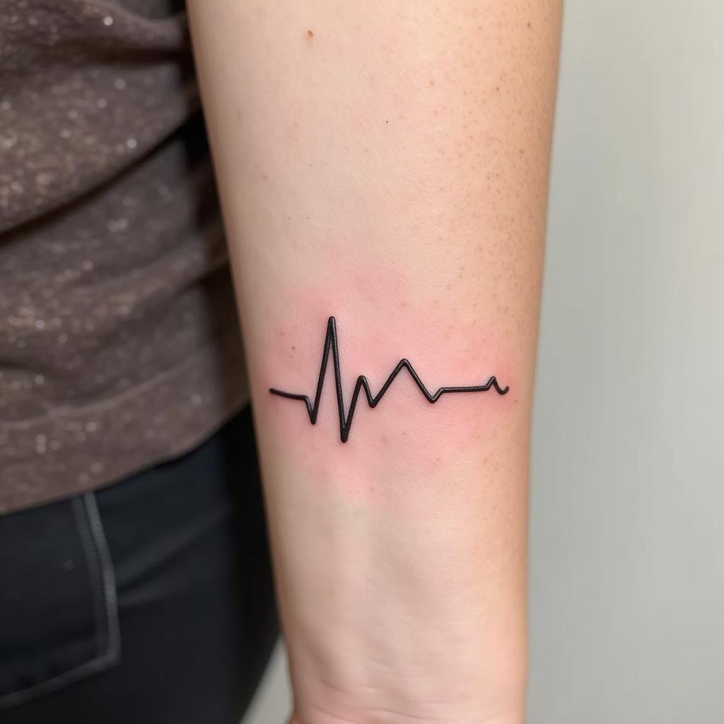 Nhịp Tim Cổ Tay: Ý Nghĩa Sâu Sắc, Mẫu Độc Đáo & Cần Biết 5 hinh xam nhip tim co tay toi gian 67beb5 1