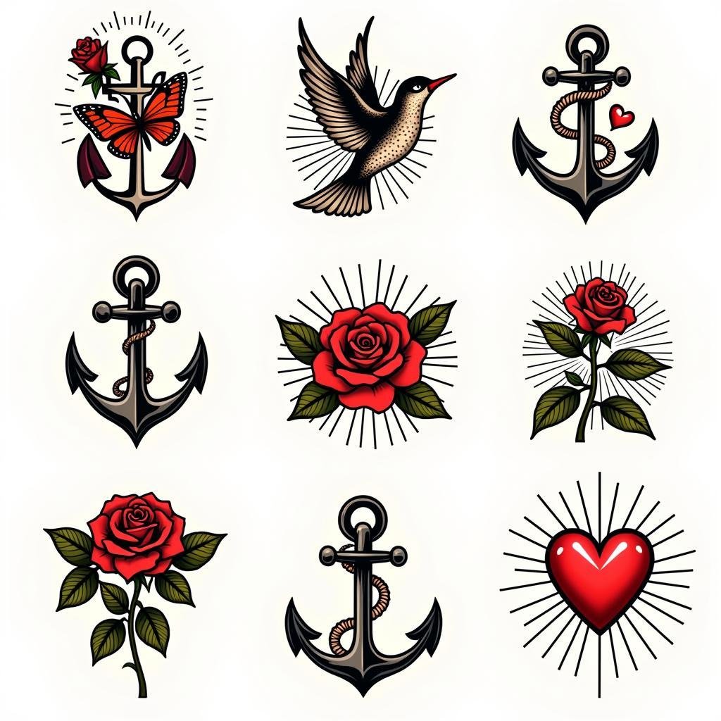 Thế Giới Nghệ Thuật Trên Da: Khám Phá Các Thể Loại Hình Xăm 2 hinh xam old school truyen thong co dien 67bf0b 1